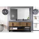 James Martin Columbia 72" Double Vanity Latte Oak Matte Black with Dusk Gray Glossy Composite Top 388-V72D-LTO-MB-DGG