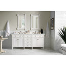 James Martin Brittany 72" Bright White Double Vanity with 3 cm Ethereal Noctis Quartz Top 650-V72-BW-3ENC