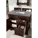 James Martin Brookfield 36" Burnished Mahogany Single Vanity with 3 cm Gray Expo Quartz Top 147-114-5566-3GEX