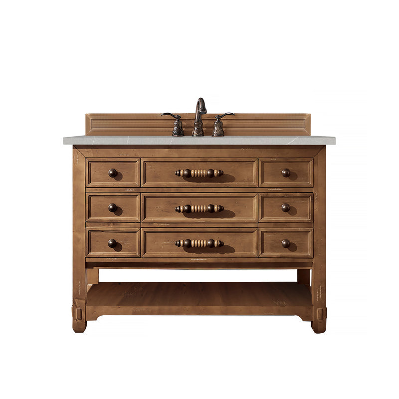 James Martin Malibu 48" Single Vanity Cabinet Honey Alder with 3 cm Eternal Serena Quartz Top 500-V48-HON-3ESR