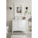 James Martin Palisades 36" Single Vanity Bright White with 3 cm Ethereal Noctis Quartz Top 527-V36-BW-3ENC