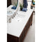 James Martin Athens 60" Single Vanity Cabinet Mid Century Acacia with 3 cm Classic White Quartz Top E645-V60S-MCA-3CLW