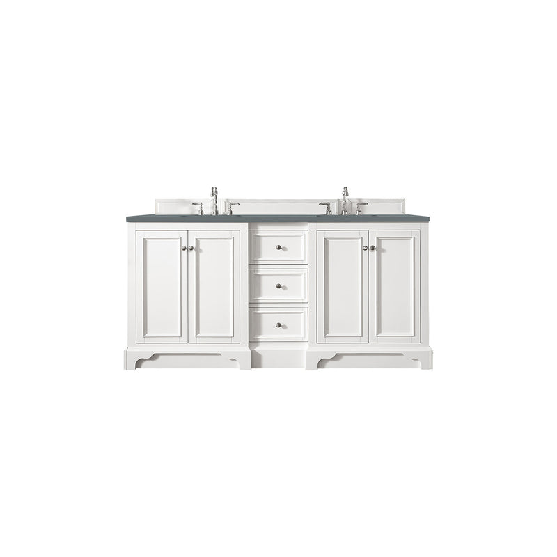 James Martin De Soto 72" Double Vanity Bright White with 3 cm Cala Blue Quartz Top 825-V72-BW-3CBL