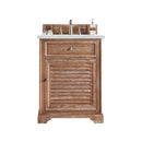 James Martin Savannah 26" Single Vanity Cabinet Driftwood with 3 cm Ethereal Noctis Quartz Top 238-104-V26-DRF-3ENC