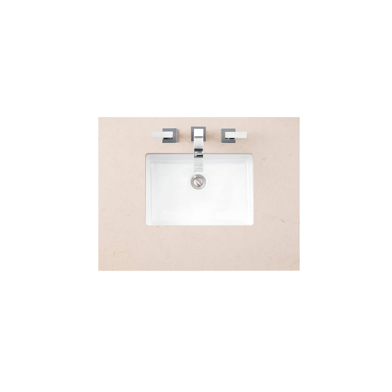 James Martin 30" Single Top 3 cm Eternal Marfil Quartz with Sink 050-S30-EMR-SNK