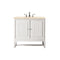 James Martin Athens 36" Single Vanity Cabinet Glossy White with 3 cm Eternal Marfil Top E645-V36-GW-3EMR