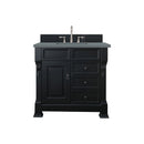 James Martin Brookfield 36" Antique Black Single Vanity with 3 cm Cala Blue Quartz Top 147-114-5536-3CBL