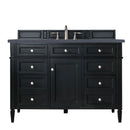 James Martin Brittany 48" Black Onyx Single Vanity with 3 cm Charcoal Soapstone Quartz Top 650-V48-BKO-3CSP