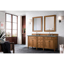 James Martin Brittany 72" Saddle Brown Double Vanity with 3 cm Cala Blue Quartz Top 650-V72-SBR-3CBL