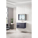 James Martin Milan 31.5" Single Vanity Cabinet Modern Gray Glossy with Glossy White Composite Top 801V31.5MGGGW