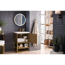 James Martin Columbia 24" Single Vanity Cabinet Latte Oak Radiant Gold with White Glossy Resin Countertop 388-V24-LTO-RGD-WG