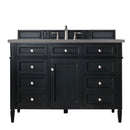 James Martin Brittany 48" Black Onyx Single Vanity with 3 cm Grey Expo Quartz Top 650-V48-BKO-3GEX