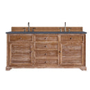 James Martin Savannah 72" Double Vanity Cabinet Driftwood with 3 cm Charcoal Soapstone Quartz Top 238-104-5711-3CSP