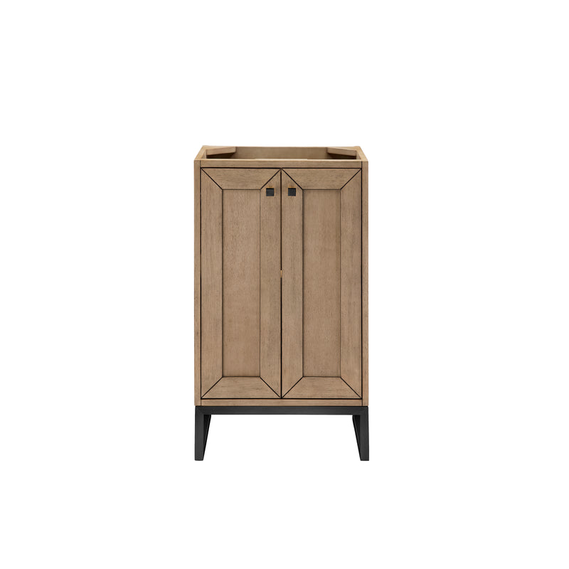 James Martin Chianti 20" Single Vanity Cabinet Whitewashed Walnut Matte Black E303-V20-WW-MBK