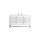 James Martin Athens 60" Single Vanity Cabinet Glossy White with 3 cm Classic White Quartz Top E645-V60S-GW-3CLW