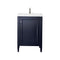 James Martin Britannia 24" Single Vanity Cabinet Navy Blue with White Glossy Composite Countertop E652V24NVBWG