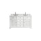 James Martin Savannah 60" Double Vanity Cabinet Bright White with 3 cm Ethereal Noctis Quartz Top 238-104-V60D-BW-3ENC