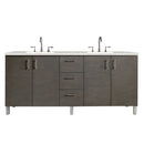 James Martin Metropolitan 72" Double Vanity Silver Oak with 3 cm Eternal Serena Quartz Top 850-V72-SOK-3ESR