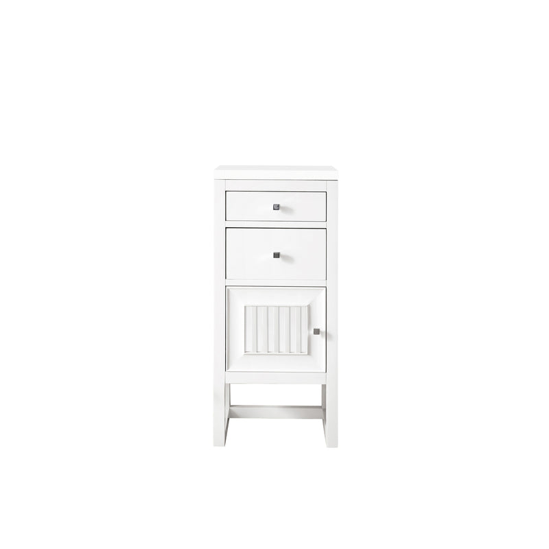 James Martin Athens 15" Cabinet with Drawers and Door Glossy White with 3 cm Classic White Quartz Top E645-B15L-GW-3CLW