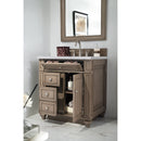 James Martin Bristol 30" Single Vanity Whitewashed Walnut with 3 cm Arctic Fall Solid Surface Top 157-V30-WW-3AF