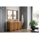 James Martin Bristol 60" Double Vanity Saddle Brown with 3 cm Carrara Marble Top 157-V60D-SBR-3CAR