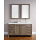 James Martin Chicago 60" Double Vanity Whitewashed Walnut with 3 cm Ethereal Noctis Quartz Top 305-V60D-WWW-3ENC