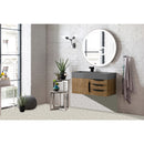 James Martin Mercer Island 36" Single Vanity Latte Oak Matte Black with Dusk Gray Glossy Composite Top 389-V36-LTO-MB-DGG