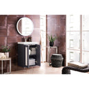 James Martin Chianti 20" Single Vanity Cabinet Mineral Gray with White Glossy Resin Countertop E303-V20-MG-WG