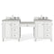 James Martin Copper Cove Encore 86" Double Vanity Set Bright White with Makeup Table 3 cm Eternal Serena Quartz Top 301-V86-BW-DU-3ESR