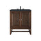 James Martin Athens 30" Single Vanity Cabinet Mid Century Acacia with 3 cm Charcoal Soapstone Quartz Top E645-V30-MCA-3CSP