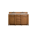 James Martin Bristol 60" Double Vanity Saddle Brown with 3 cm Eternal Marfil Quartz Top 157-V60D-SBR-3EMR