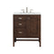 James Martin Addison 30" Single Vanity Cabinet Mid Century Acacia with 3 cm Ethereal Noctis Quartz Top E444-V30-MCA-3ENC