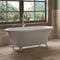 Cambridge Plumbing Cast Iron Double Ended Clawfoot Tub 67"x30" No Drillings PC Package