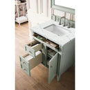 James Martin Brittany 30" Single Vanity Sage Green with 3 cm Ethereal Noctis Quartz Top 650-V30-SGR-3ENC