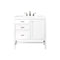 James Martin Addison 36" Single Vanity Cabinet Glossy White with 3 cm Arctic Fall Solid Surface Countertop E444-V36-GW-3AF