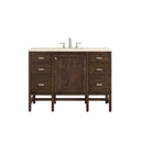 James Martin Addison 48" Single Vanity Cabinet Mid Century Acacia with 3 cm Eternal Marfil Quartz Top E444-V48-MCA-3EMR