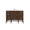 James Martin Addison 48" Single Vanity Cabinet Mid Century Acacia with 3 cm Eternal Marfil Quartz Top E444-V48-MCA-3EMR