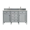 James Martin Brittany 60" Urban Gray Double Vanity with 3 cm Eternal Serena Quartz Top 650-V60D-UGR-3ESR