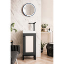 James Martin Chianti 16" Single Vanity Cabinet Mineral Gray Matte Black with White Glossy Resin Countertop E303-V16-MG-MBK-WG