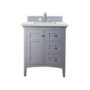 James Martin Palisades 30" Single Vanity Silver Gray with 3 cm Ethereal Noctis Quartz Top 527-V30-SL-3ENC