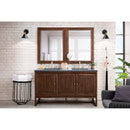 James Martin Athens 60" Double Vanity Cabinet Mid Century Acacia with 3 cm Charcoal Soapstone Quartz Top E645-V60D-MCA-3CSP