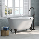 Cambridge Plumbing Cast Iron Swedish Slipper Tub 54"x30", no Faucet Drillings Package