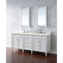 James Martin Brittany 72" Bright White Double Vanity with 3 cm Eternal Marfil Quartz Top 650-V72-BW-3EMR