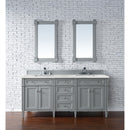 James Martin Brittany 72" Urban Gray Double Vanity with 3 cm Eternal Jasmine Pearl Quartz Top 650-V72-UGR-3EJP