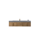 James Martin Mercer Island 72" Single Vanity Latte Oak Radiant Gold with Dusk Grey Glossy Composite Top 389-V72S-LTO-G-DGG