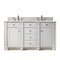 James Martin Bristol 60" Double Vanity Bright White with 3 cm Eternal Jasmine Pearl Quartz Top 157-V60D-BW-3EJP