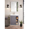 James Martin Alicante' 24" Single Vanity Cabinet Gray Smoke with White Glossy Composite Countertop E110V24GSMWG