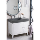 James Martin Linear 36" Single Vanity Glossy White with Dusk Gray Glossy Composite Top 210-V36-GW-DGG