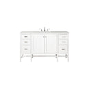 James Martin Addison 60" Single Vanity Cabinet Glossy White with 3 cm Arctic Fall Solid Surface Countertop E444-V60S-GW-3AF