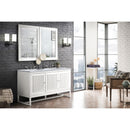 James Martin Athens 60" Double Vanity Cabinet Glossy White with 3 cm Carrara White Top E645-V60D-GW-3CAR